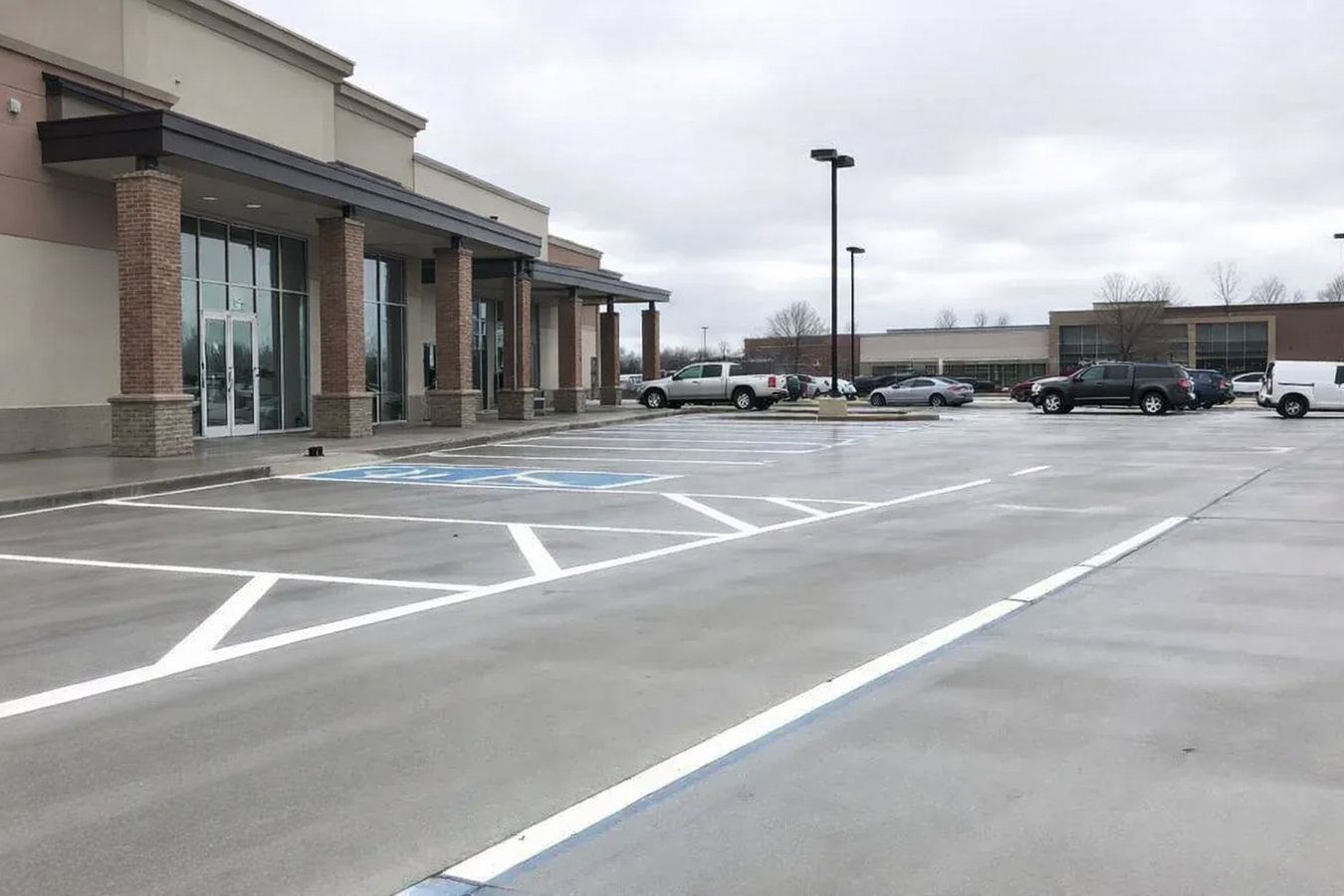 Concrete parking lot building in Jurupa Valley, CA